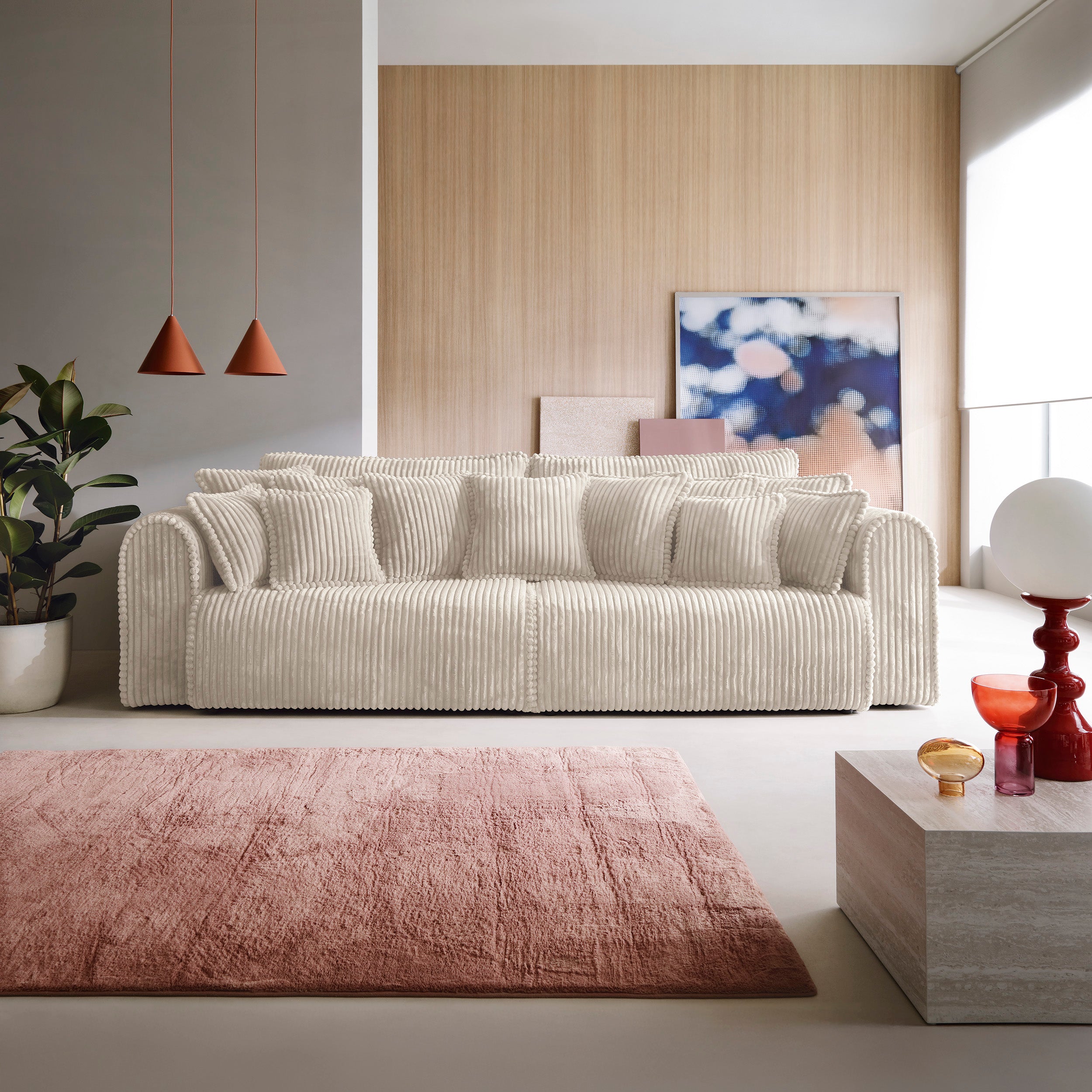 Canapea extensibilă Massimo XL, 4 în 1, 302 cm, Funcție Pat 240 x 180 cm, Ladă de Depozitare, Design Modern Premium