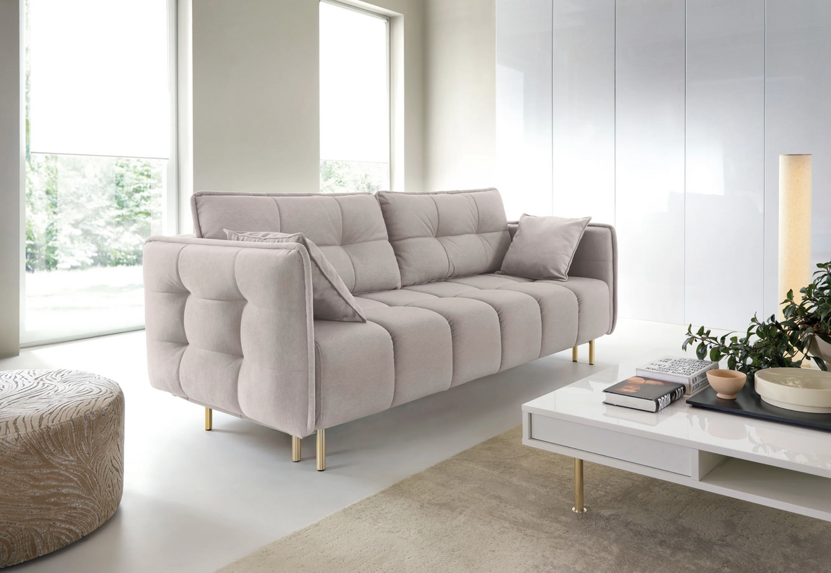 Canapea Extensibilă Cairo, 222 cm, Funcție Pat 200 x 140 cm, Ladă de Depozitare, Pocket Spring, Design Modern Premium