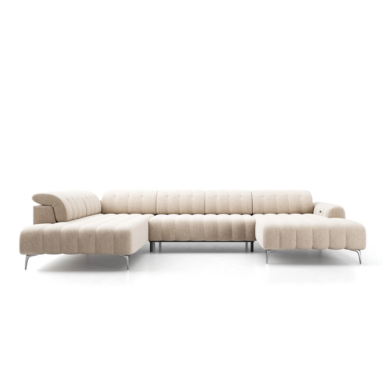 Colțar Pandora III, 290 x 221 cm, Extensie Electrică a Șezutului, Tetiere Reglabile, Design Modern Premium