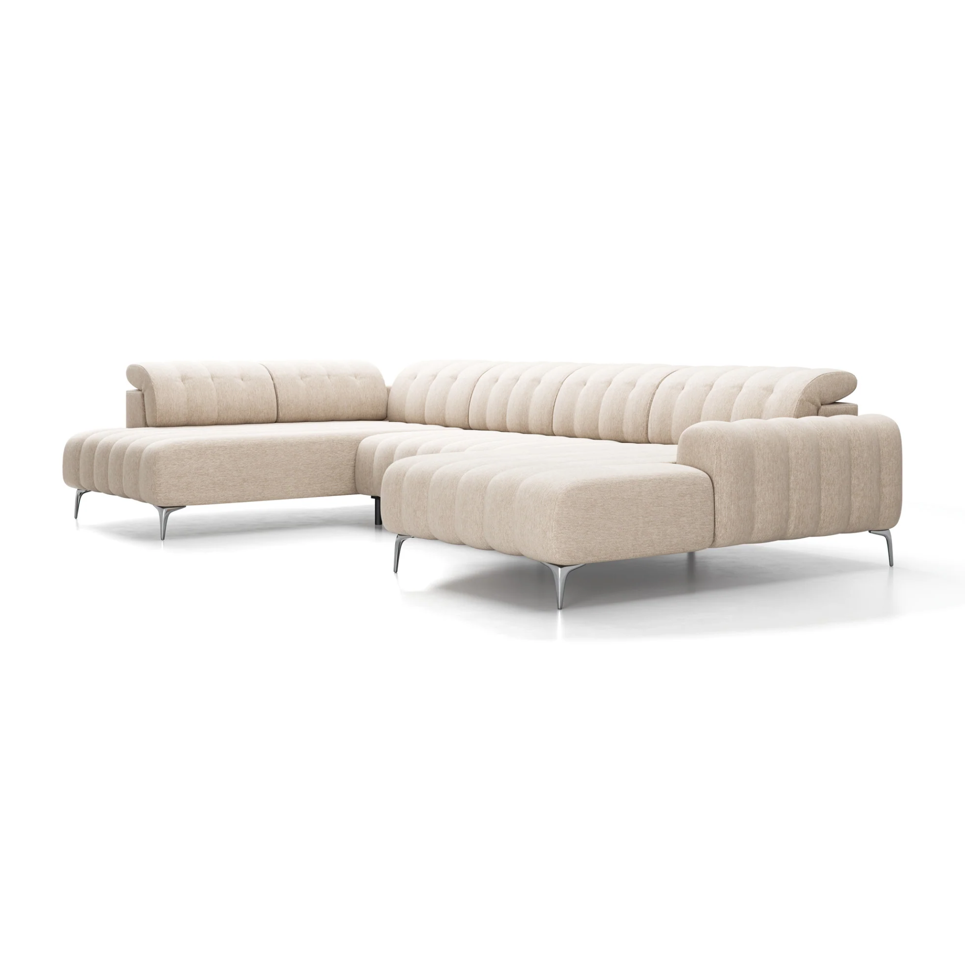 Colțar Pandora III, 290 x 221 cm, Extensie Electrică a Șezutului, Tetiere Reglabile, Design Modern Premium