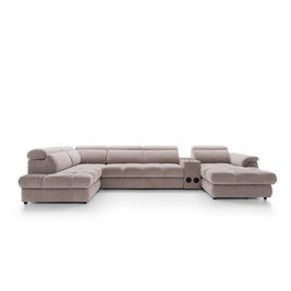 Colțar Modular Vento, 398 cm, Funcție Pat 210 x 130 cm, Tetiere Reglabile, Spațiu Depozitare, Design Premium