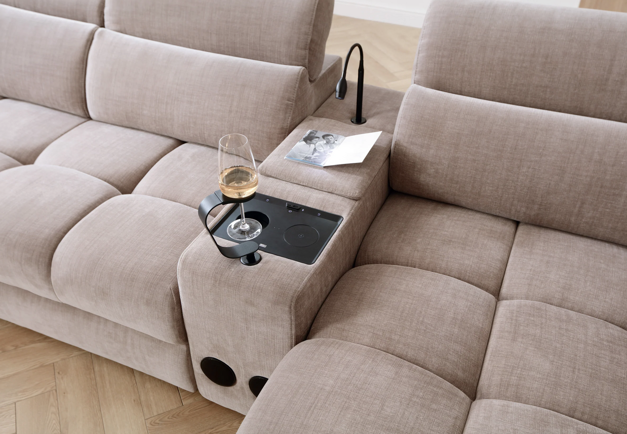 Colțar Modular Vento, 398 cm, Funcție Pat 210 x 130 cm, Tetiere Reglabile, Spațiu Depozitare, Design Premium