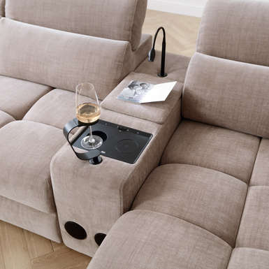 Colțar Modular Vento, 398 cm, Funcție Pat 210 x 130 cm, Tetiere Reglabile, Spațiu Depozitare, Design Premium