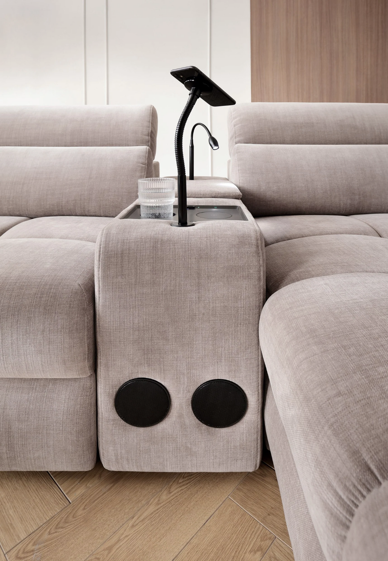 Colțar Modular Vento, 398 cm, Funcție Pat 210 x 130 cm, Tetiere Reglabile, Spațiu Depozitare, Design Premium