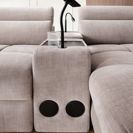 Colțar Modular Vento, 398 cm, Funcție Pat 210 x 130 cm, Tetiere Reglabile, Spațiu Depozitare, Design Premium