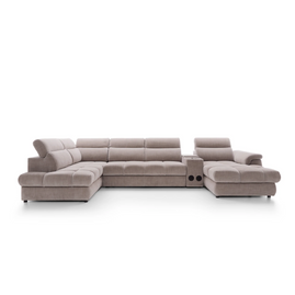 Colțar Modular Vento, 398 cm, Funcție Pat 210 x 130 cm, Tetiere Reglabile, Spațiu Depozitare, Design Premium