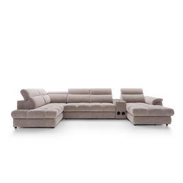 Colțar Modular Vento, 398 cm, Funcție Pat 210 x 130 cm, Tetiere Reglabile, Spațiu Depozitare, Design Premium