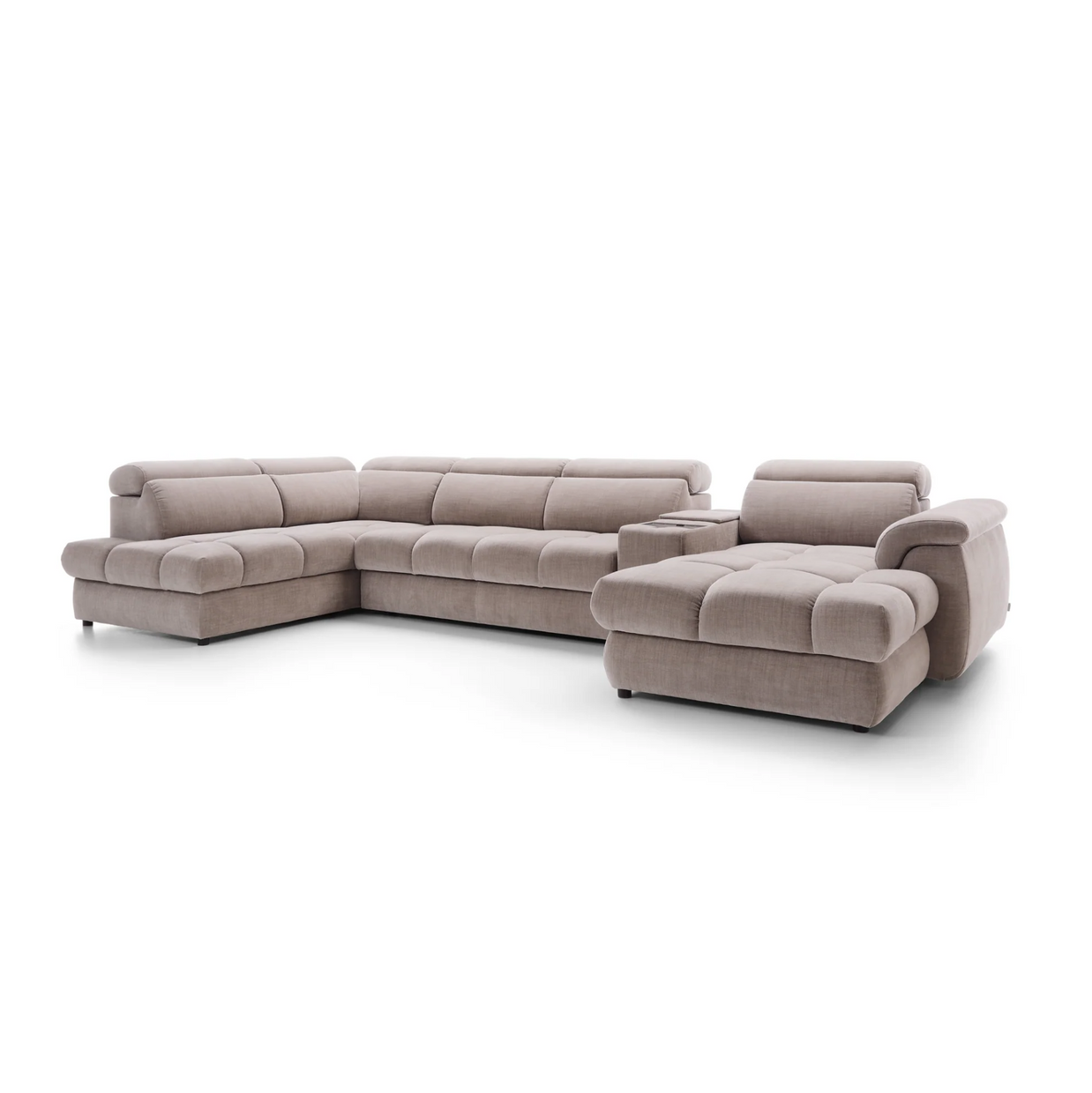 Colțar Modular Vento, 398 cm, Funcție Pat 210 x 130 cm, Tetiere Reglabile, Spațiu Depozitare, Design Premium