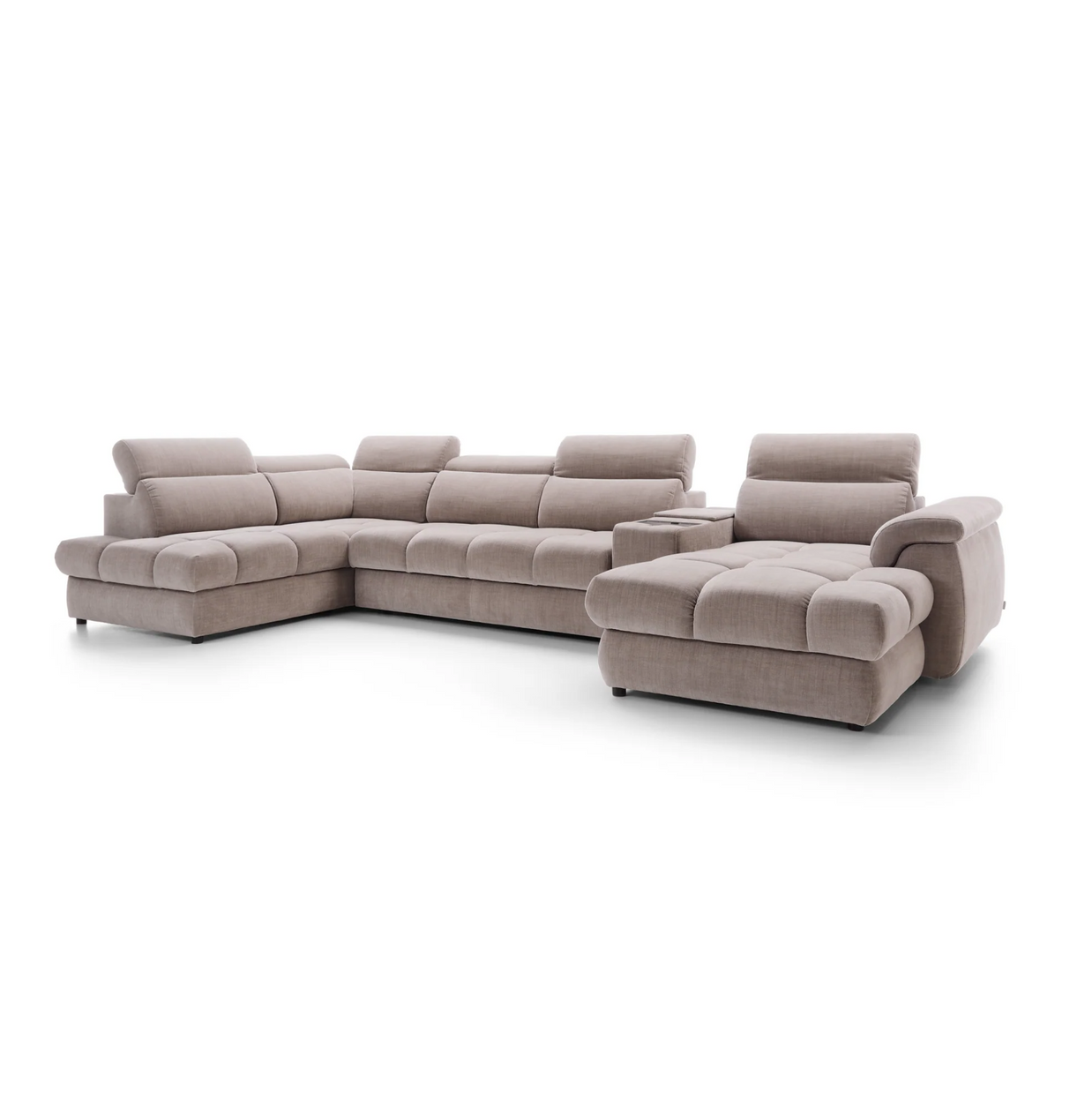 Colțar Modular Vento, 398 cm, Funcție Pat 210 x 130 cm, Tetiere Reglabile, Spațiu Depozitare, Design Premium