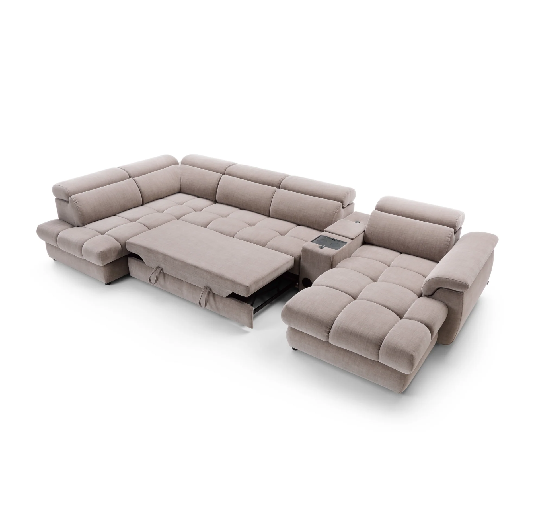 Colțar Modular Vento, 398 cm, Funcție Pat 210 x 130 cm, Tetiere Reglabile, Spațiu Depozitare, Design Premium