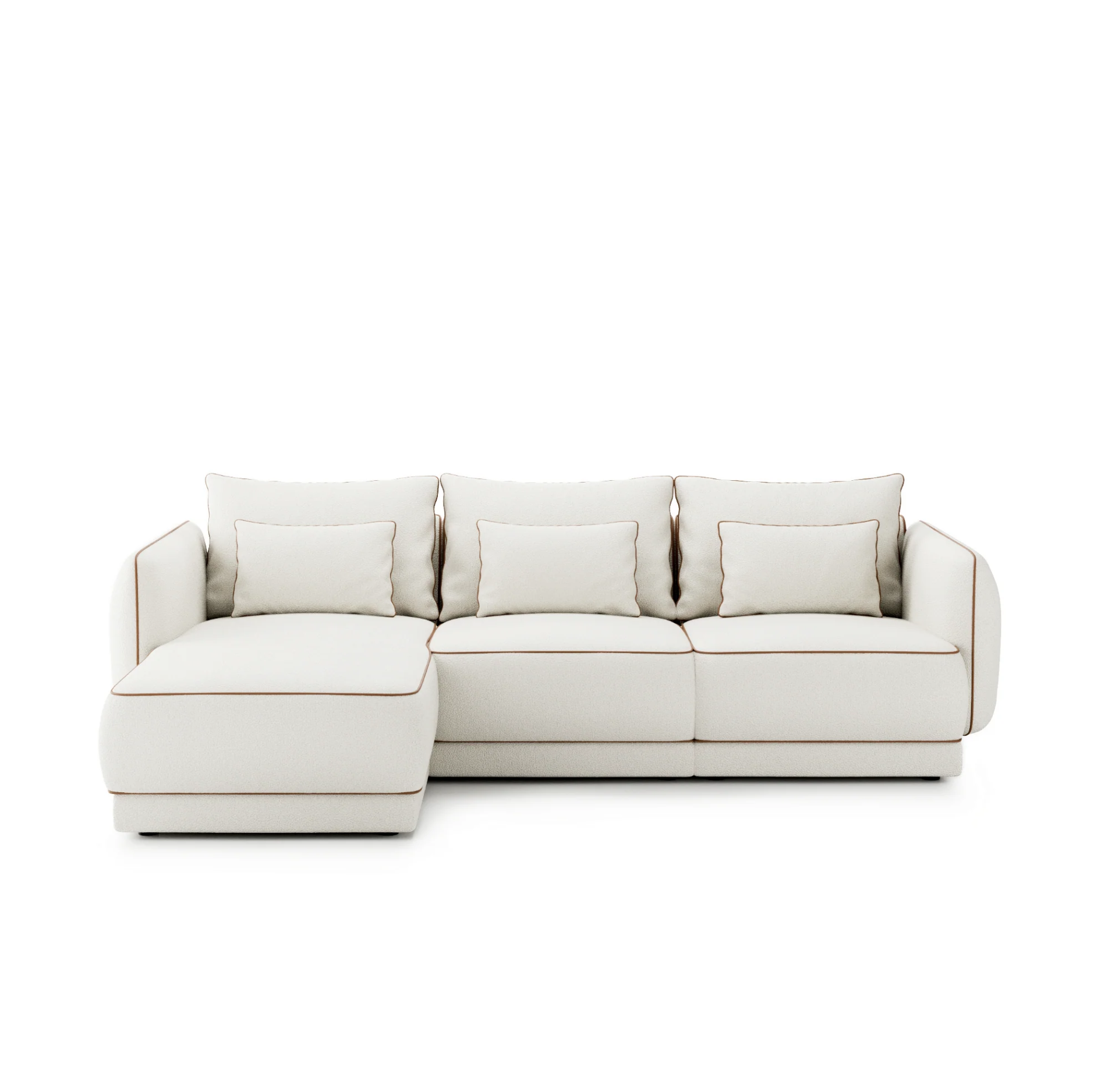 Colțar Modular Yvette Compact, 265 cm, Perne cu Puf Natural, Spumă HR Premium, Design Luxury Contemporan