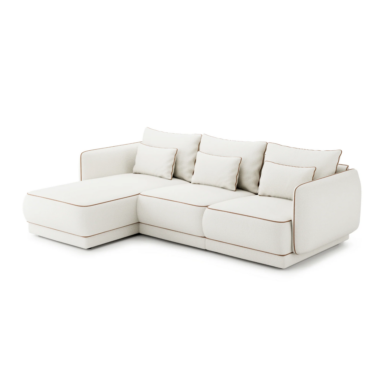 Colțar Modular Yvette, 290 cm, Perne cu Puf Natural, Spumă HR Premium, Design Contemporan Luxury