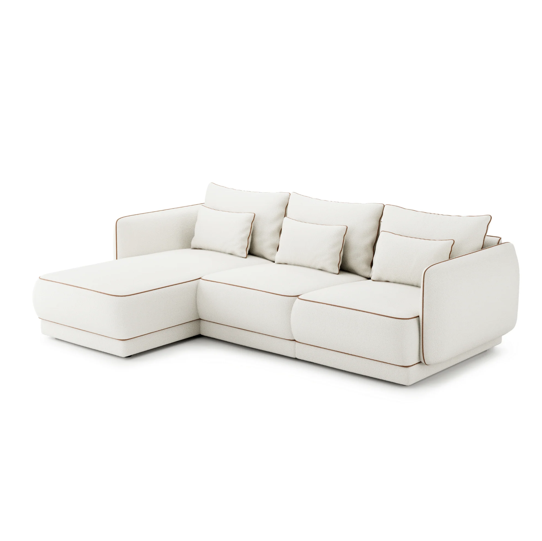 Colțar Modular Yvette, 290 cm, Perne cu Puf Natural, Spumă HR Premium, Design Contemporan Luxury