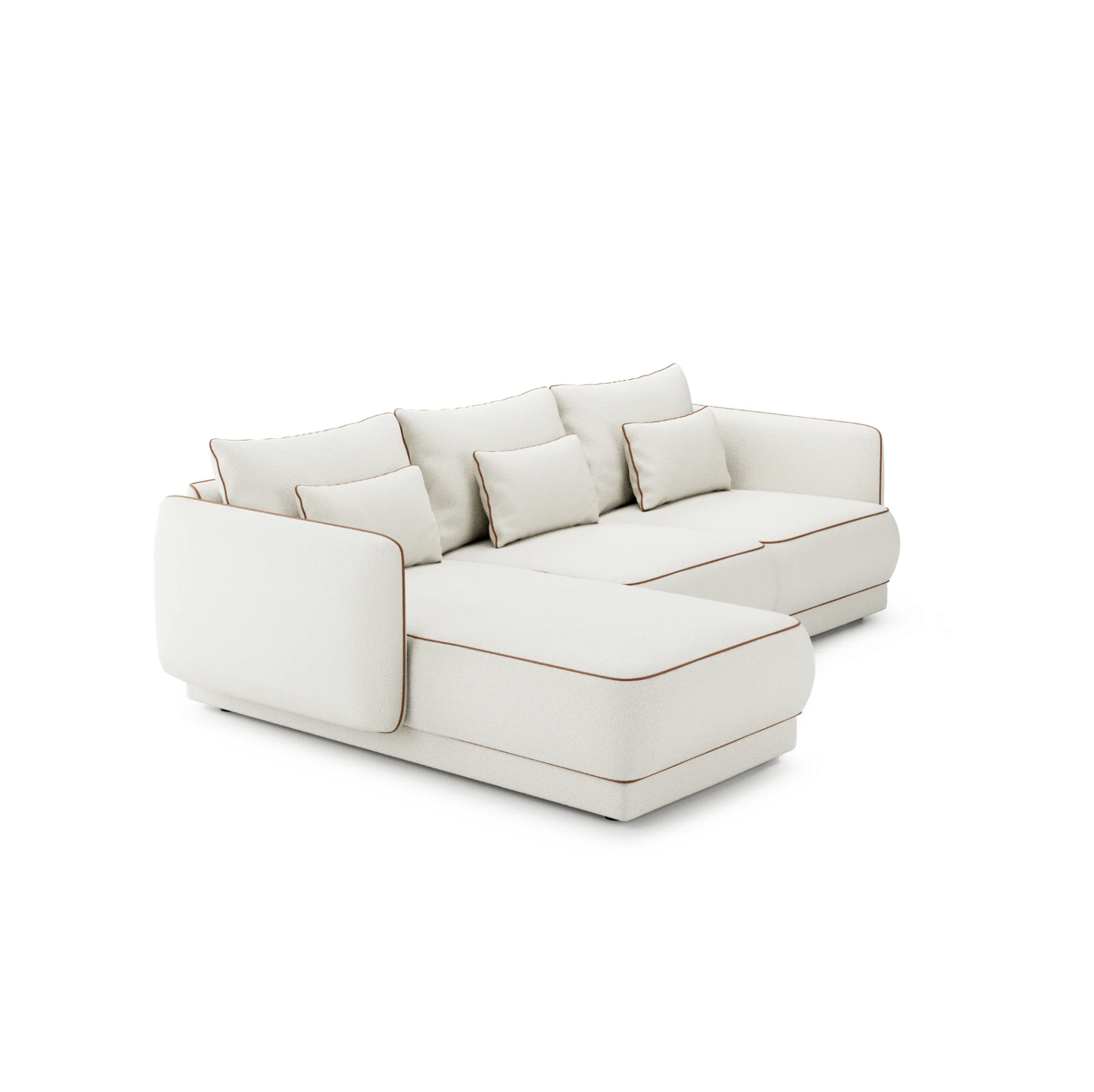 Colțar Modular Yvette Compact, 265 cm, Perne cu Puf Natural, Spumă HR Premium, Design Luxury Contemporan