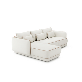 Colțar Modular Yvette Compact, 265 cm, Perne cu Puf Natural, Spumă HR Premium, Design Luxury Contemporan