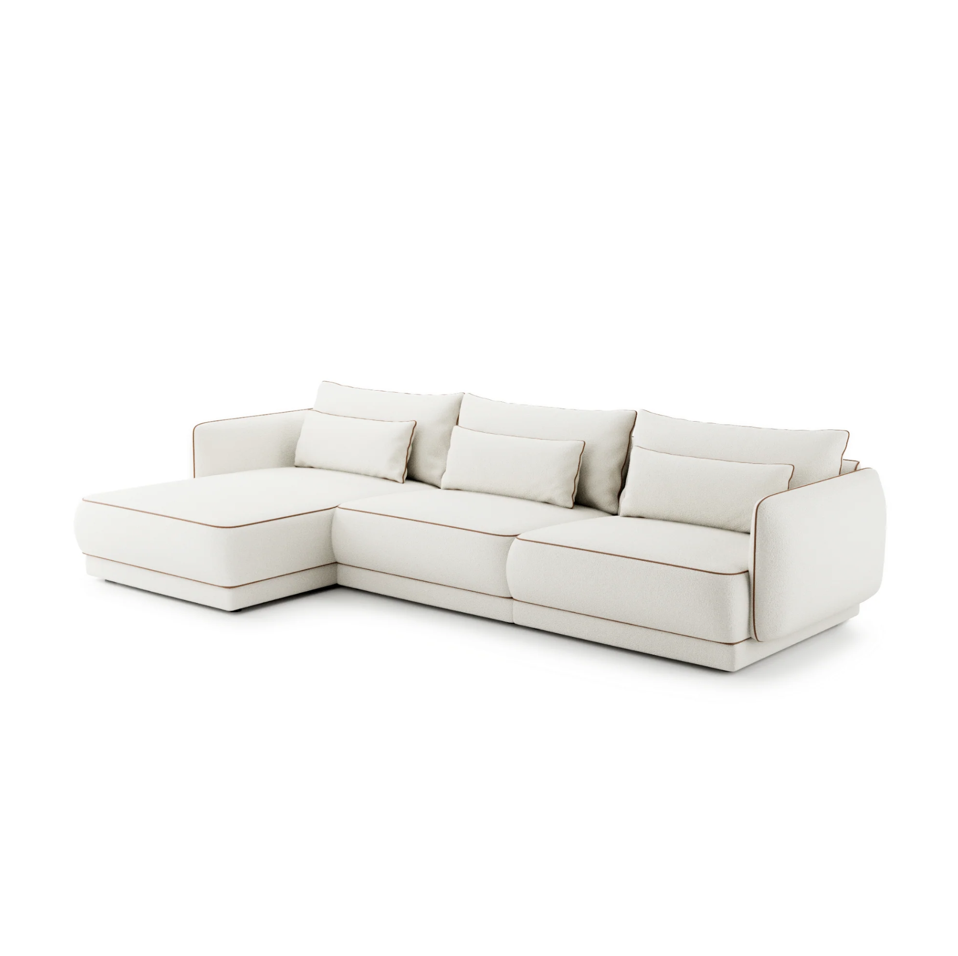 Colțar Modular Yvette, 340 cm, Perne cu Puf Natural, Spumă HR Premium, Design Luxury Contemporan