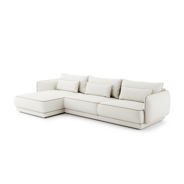 Colțar Modular Yvette, 340 cm, Perne cu Puf Natural, Spumă HR Premium, Design Luxury Contemporan