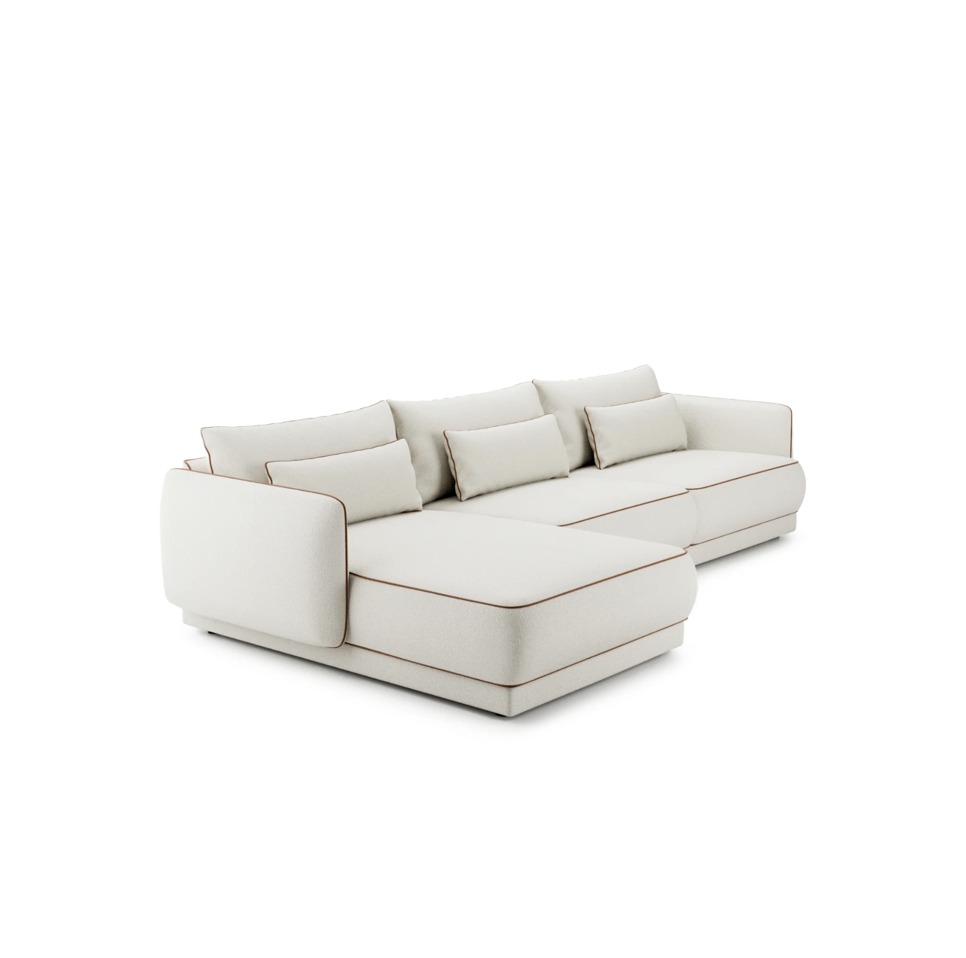 Colțar Modular Yvette, 340 cm, Perne cu Puf Natural, Spumă HR Premium, Design Luxury Contemporan