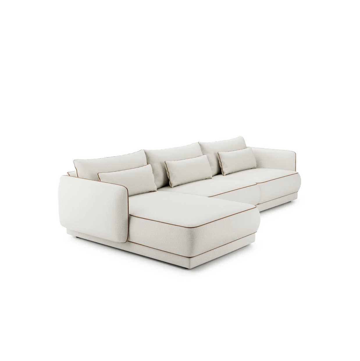 Colțar Modular Yvette, 340 cm, Perne cu Puf Natural, Spumă HR Premium, Design Luxury Contemporan