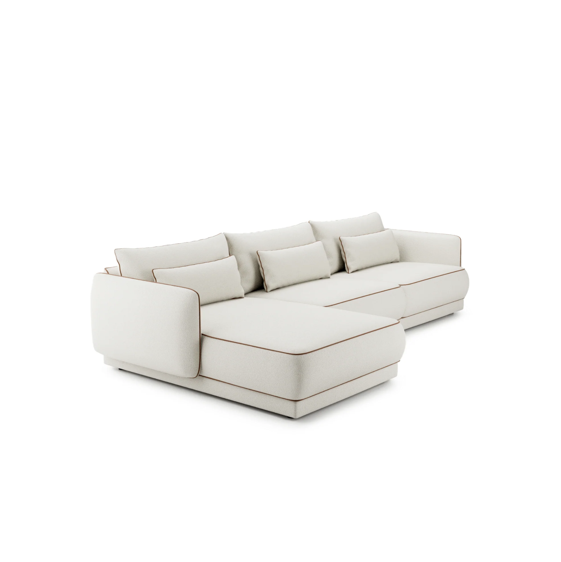 Colțar Modular Yvette, 340 cm, Perne cu Puf Natural, Spumă HR Premium, Design Luxury Contemporan