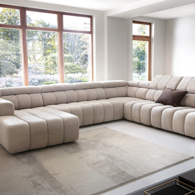 Colțar Modular Noella, 367 cm, Extensie Electrică Șezut, Tetiere Reglabile, Design Premium Luxury