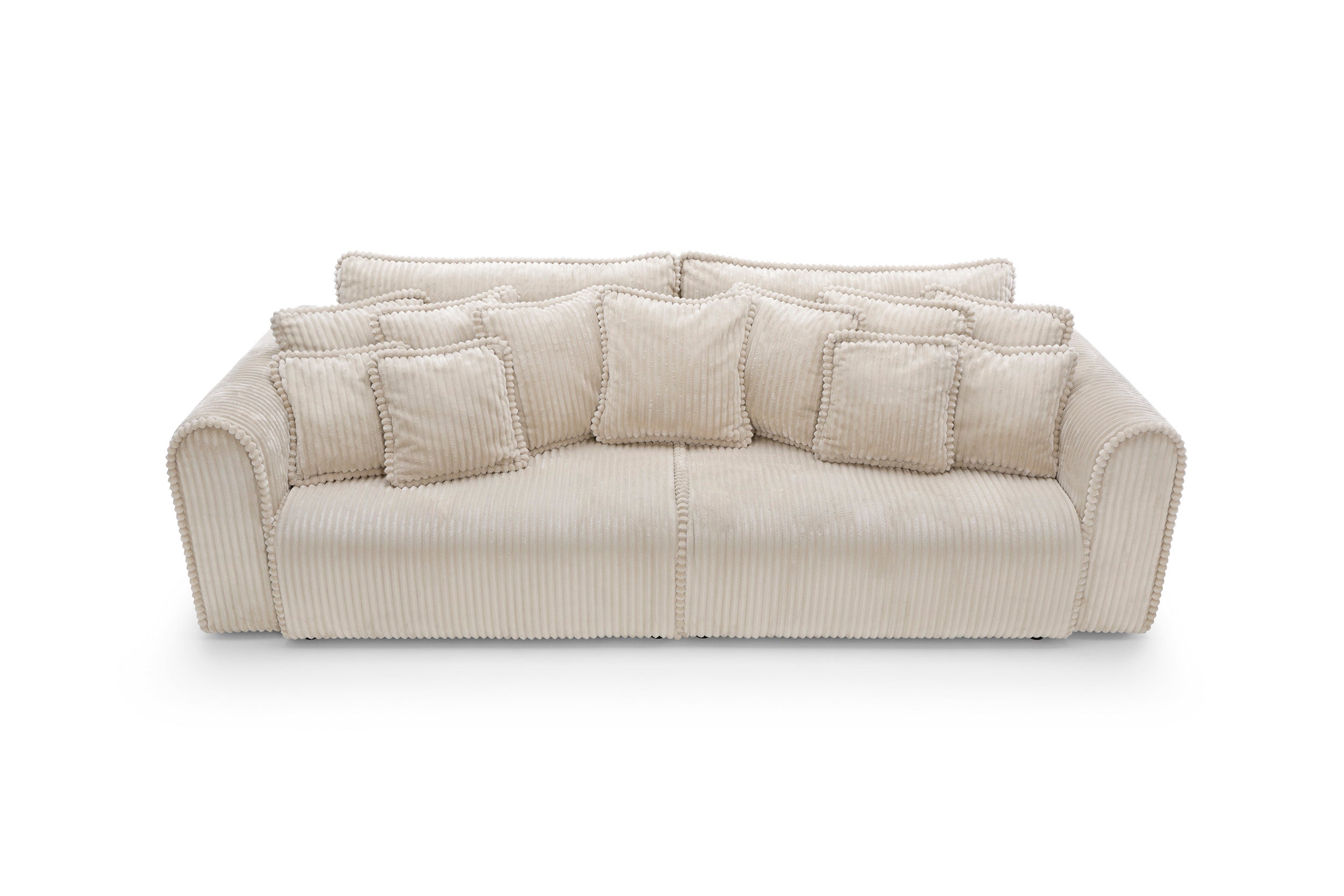Canapea extensibilă Massimo XL, 4 în 1, 302 cm, Funcție Pat 240 x 180 cm, Ladă de Depozitare, Design Modern Premium