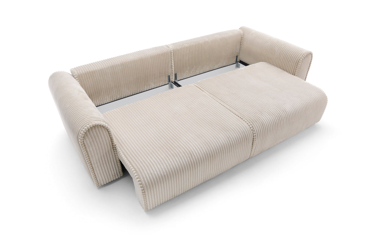 Canapea extensibilă Massimo XL, 4 în 1, 302 cm, Funcție Pat 240 x 180 cm, Ladă de Depozitare, Design Modern Premium