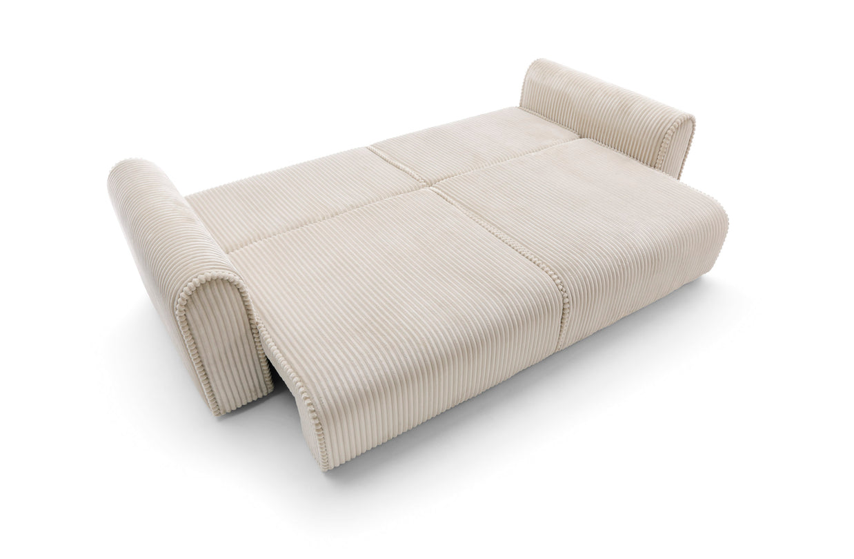Canapea extensibilă Massimo XL, 4 în 1, 302 cm, Funcție Pat 240 x 180 cm, Ladă de Depozitare, Design Modern Premium
