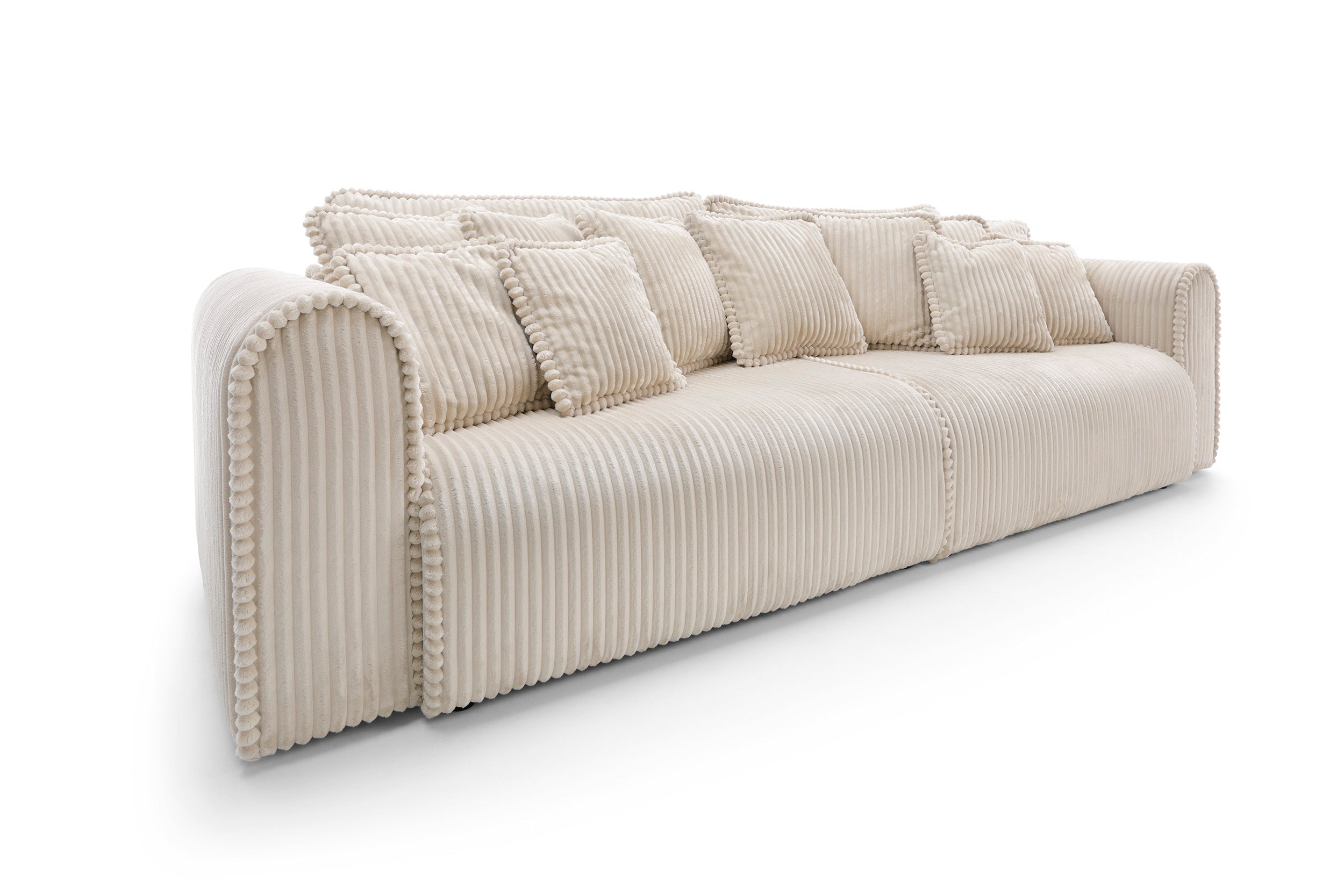 Canapea extensibilă Massimo XL, 4 în 1, 302 cm, Funcție Pat 240 x 180 cm, Ladă de Depozitare, Design Modern Premium