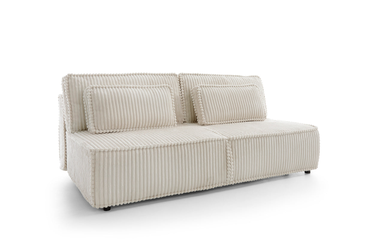 Canapea Extensibilă Sicilia, 200 cm, Funcție Pat 200 x 155 cm, Ladă de Depozitare, Design Modern Minimalist