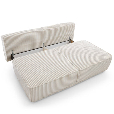 Canapea Extensibilă Sicilia, 200 cm, Funcție Pat 200 x 155 cm, Ladă de Depozitare, Design Modern Minimalist