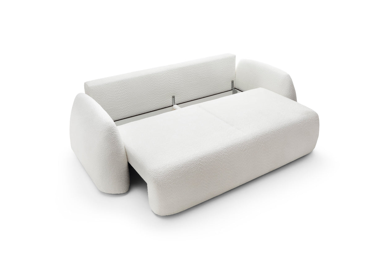 Canapea Extensibilă Luna, 245 cm, Funcție Pat 200 x 145 cm, Ladă de Depozitare, Design Modern Premium