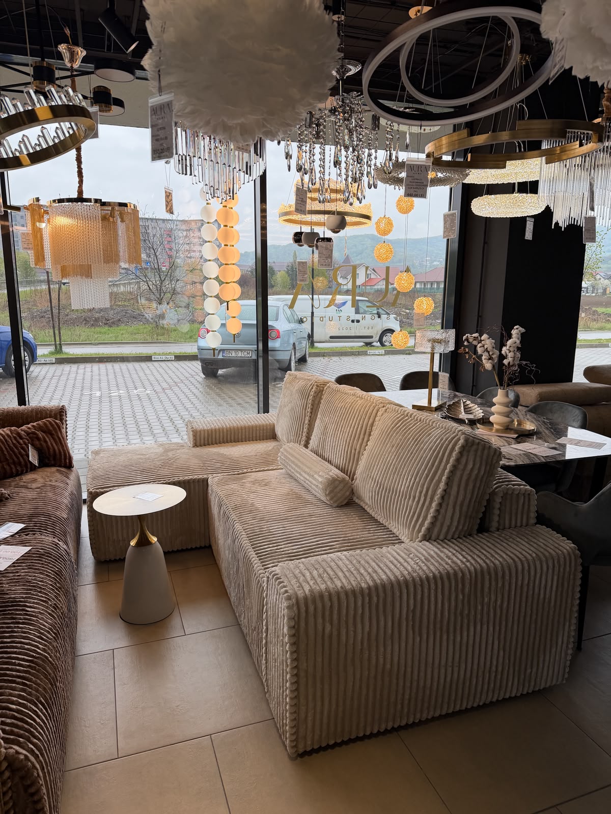 Colțar Extensibil Riva, 255 cm, Pat 200 x 160 cm, Șezlong 170 cm, Design Modern Premium