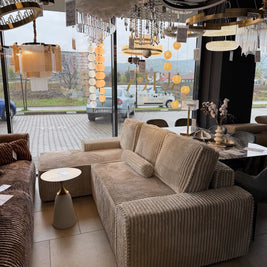 Colțar Extensibil Riva, 255 cm, Pat 200 x 160 cm, Șezlong 170 cm, Design Modern Premium