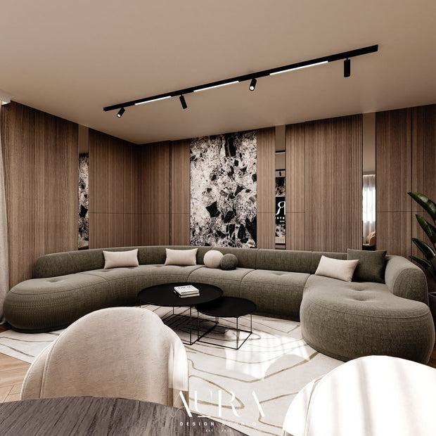 Canapea Modulară Bella, 452 x 278 x 174 cm, Spumă HR Premium, Design Modern Luxury, Confort Superior