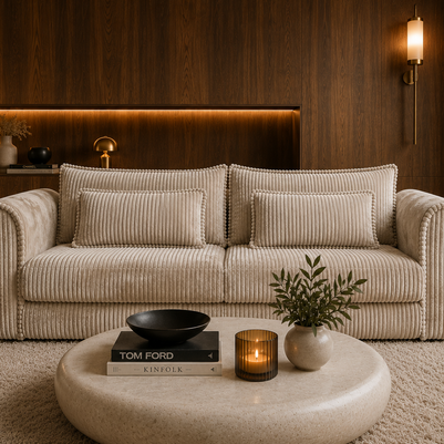 Canapea Extensibilă Bellagio, 260 cm, Funcție Pat 200 x 160 cm, Ladă de Depozitare, Design Modern Premium