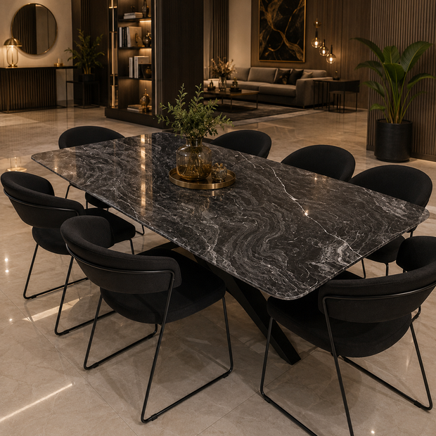 Scaun cu Picioare Negre metalice Milano Dark