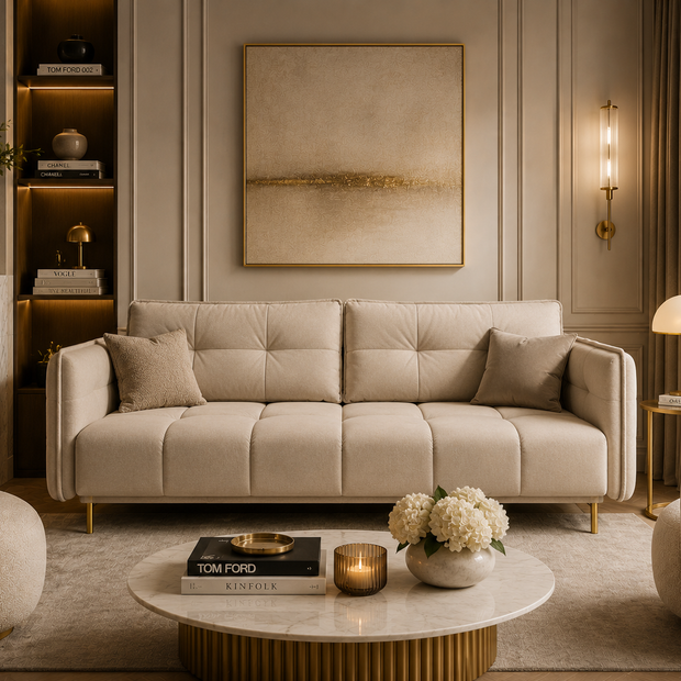 Canapea Extensibilă Cairo, 222 cm, Funcție Pat 200 x 140 cm, Ladă de Depozitare, Pocket Spring, Design Modern Premium
