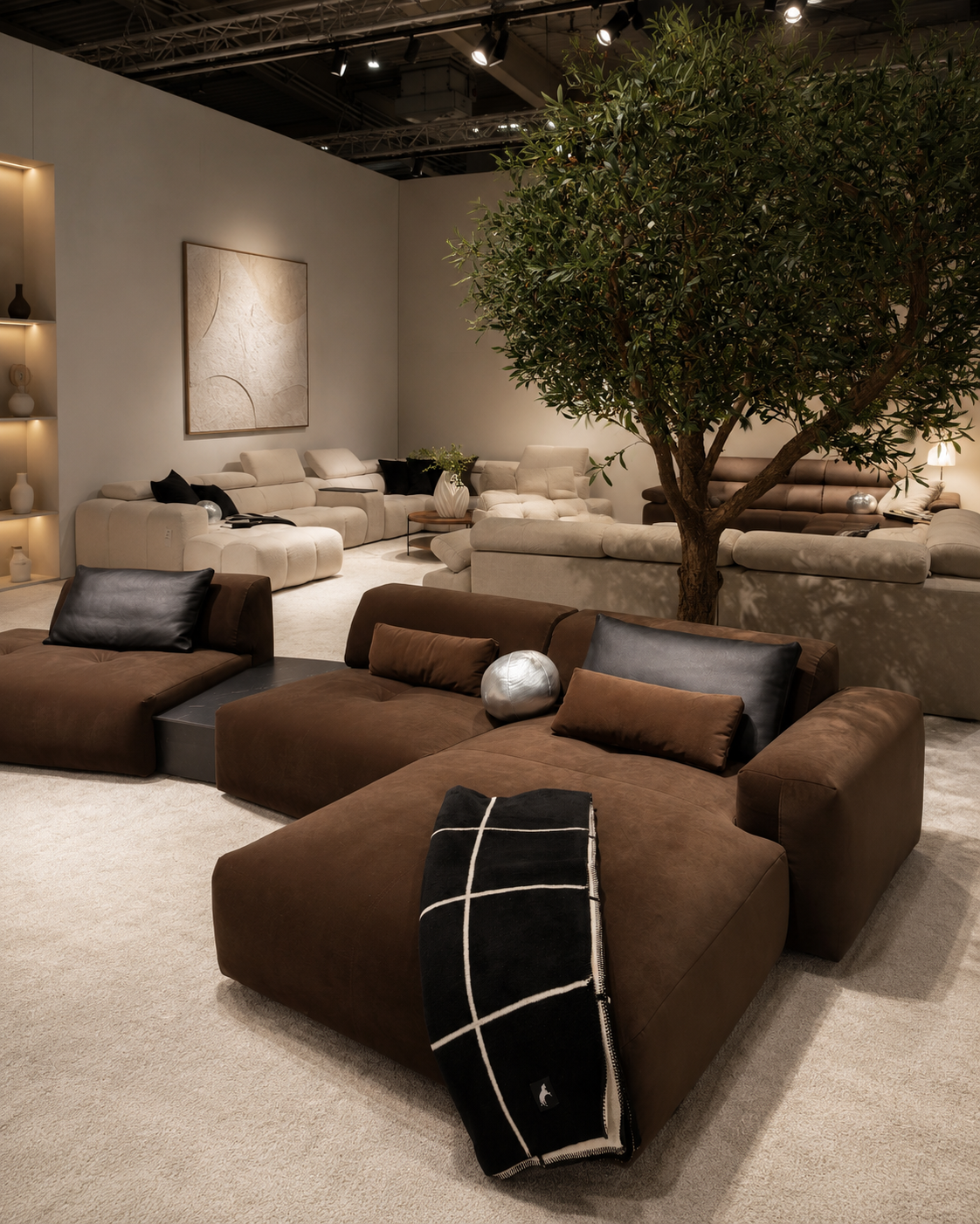 Canapea Modulară Confort Maro, 436 cm, Spumă HR Premium, Design Minimalist, Configurare Modulară, Stil Contemporan cu Măsuță Integrată
