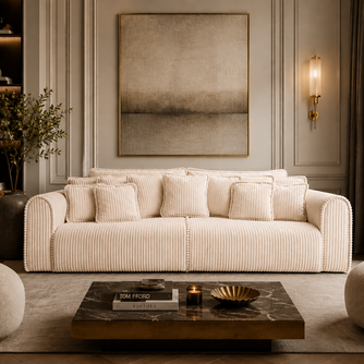 Canapea extensibilă Massimo XL, 4 în 1, 302 cm, Funcție Pat 240 x 180 cm, Ladă de Depozitare, Design Modern Premium