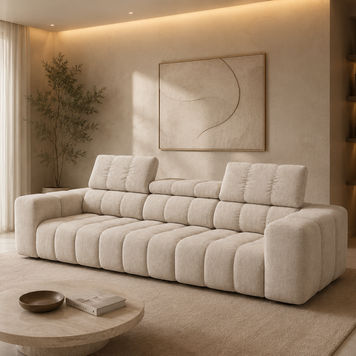 Canapea Modulară Noella, 287 cm, Tetiere Reglabile, Spumă HR Premium, Design Luxury Contemporan