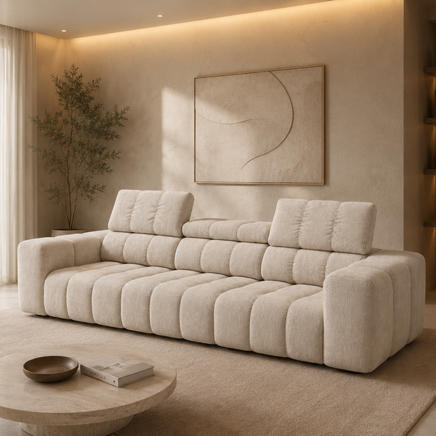 Canapea Modulară Noella, 287 cm, Tetiere Reglabile, Spumă HR Premium, Design Luxury Contemporan