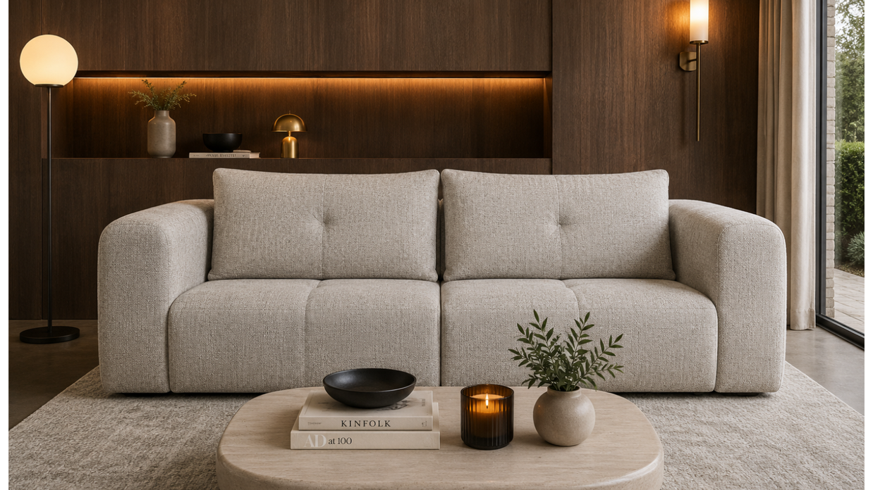 Canapea Extensibilă Nossa, 248 cm, Funcție Pat 200 x 145 cm, Ladă de Depozitare, Design Modern Premium