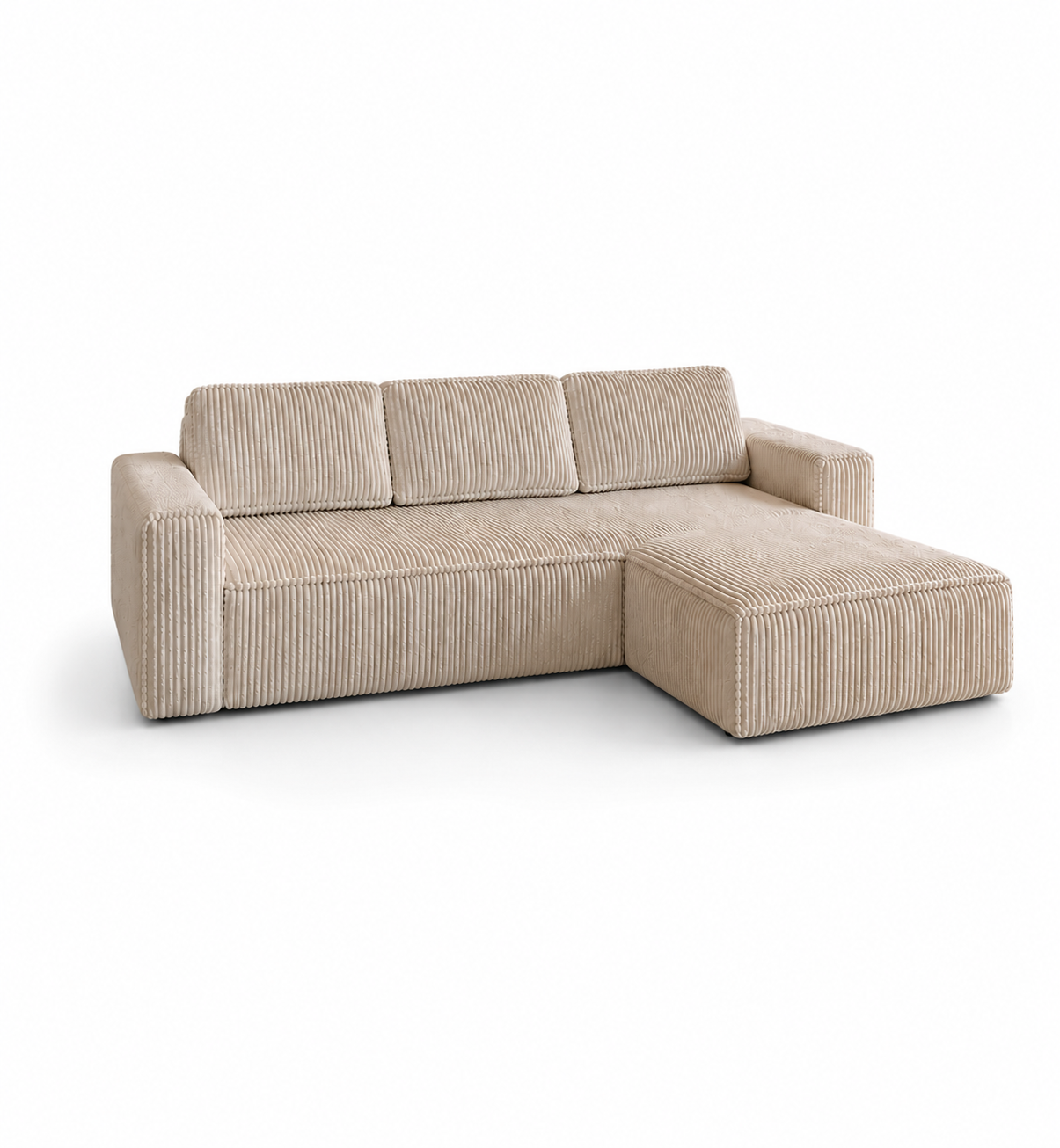 Colțar Extensibil Riva, 255 cm, Pat 200 x 160 cm, Șezlong 170 cm, Design Modern Premium
