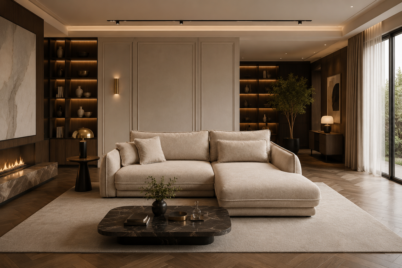 Colțar Extensibil Tulum, 267 cm, Funcție Pat 200 x 164 cm, Ladă de Depozitare, Design Boho Modern Premium